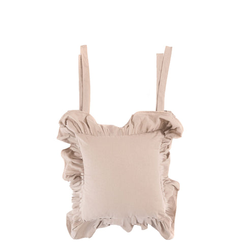 Clodette Lot de 2 coussins de chaise à volants "Daily Panama" 42x42+16 cm