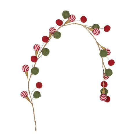 Clayre &amp; Eef Couronne de Noël en branches rouge/vert 100 cm