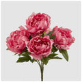 EDG Peonia bouquet di fiori con 5 peonie rosa scuro H48 cm - Angelica Home Stabia