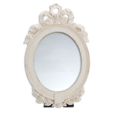 Miroir Blanc Mariclò avec socle en résine Shabby Chic 27x2xh42 cm