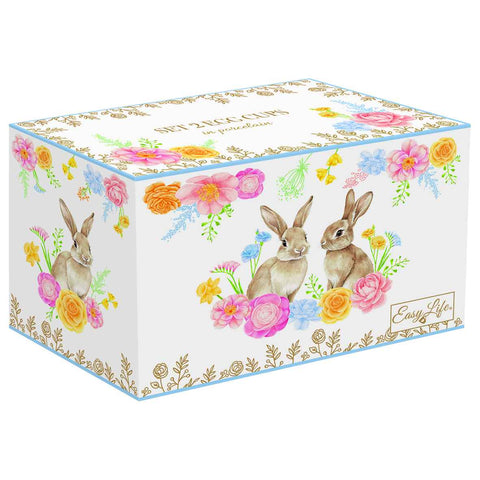 Easy Life Set 2 portauovo pasquali in porcellana con conigli "Tres Jolie" H6.5 cm