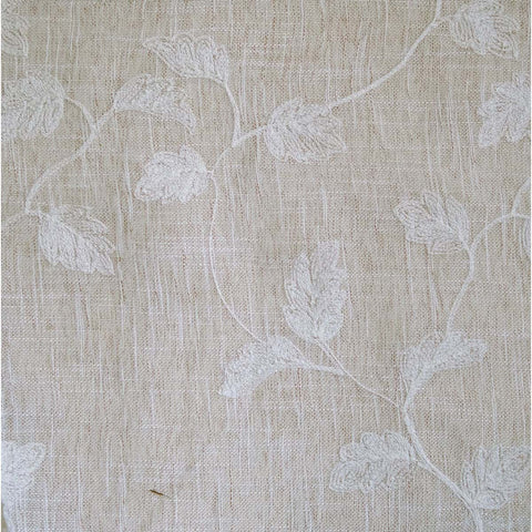 Blanc Mariclò Lot de deux rideaux beiges avec broderie florale, Shabby Chic 140x290 cm