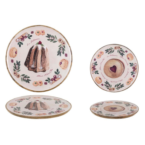 Blanc Mariclò Lot de 2 plateaux de Noël shabby chic « La Patisserie »