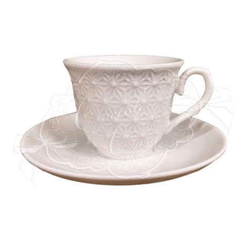 Coccole di Casa Set de 6 tasses à café en céramique Shabby Chic "Daisy"