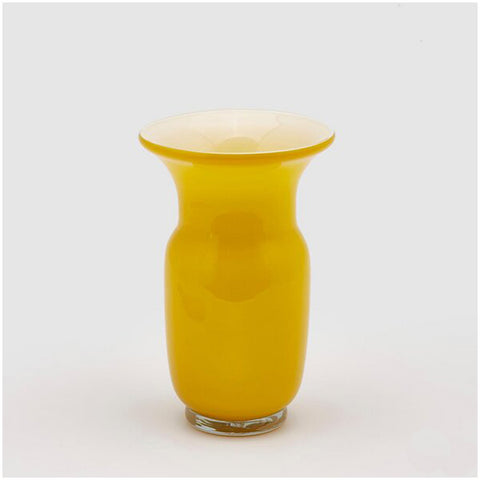 EDG Enzo de Gasperi Yellow glass amphora vase D16.5xH26.5 cm