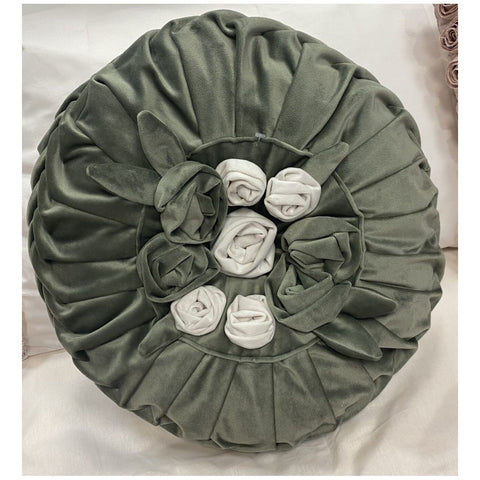 L'Atelier 17 Cuscino arredo rotondo con rose "Roseto" velluto 3 varianti D45 cm(1pz)