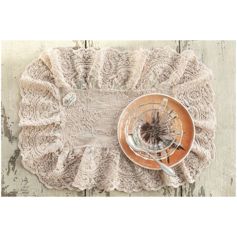 Chez Moi Lace doily with ruffles Made in Italy "Etoile Corinzio" 15x28+11/12 cm 4 variants (1pc)