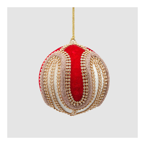 EDG Enzo De Gasperi Palla di natale con decori oro in velluto D10 cm 2 varianti (1 unità)