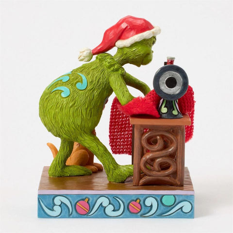 Enesco Grinch Coudre Costume de Père Noël 11x12,5xH16 cm