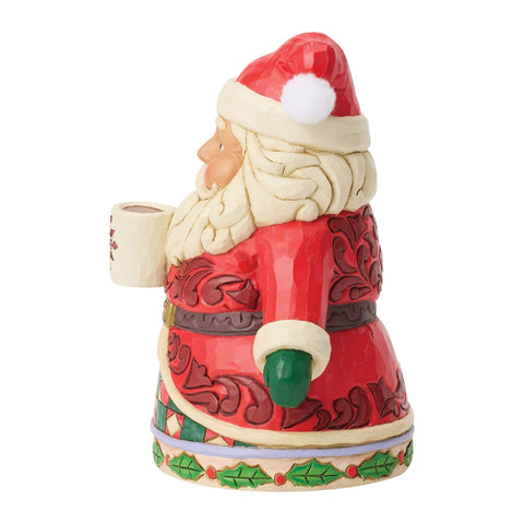 Enesco Statuina Babbo Natale con cioccolata calda 11.5x10xH16.5 cm