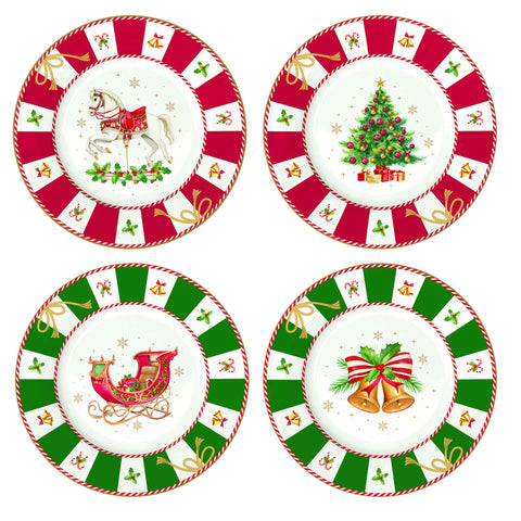 Easy Life Lot de 4 assiettes à dessert de Noël "Conte de Noël" D19 cm
