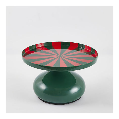EDG Alzata natalizia decorativa metallo rosso/verde D26xH15 cm