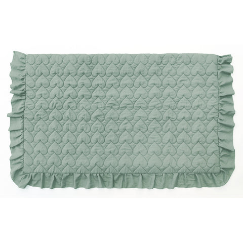 Lot de 2 housses de coussin vertes Blanc Mariclò avec volant « Sugar Heart » 50x80 cm