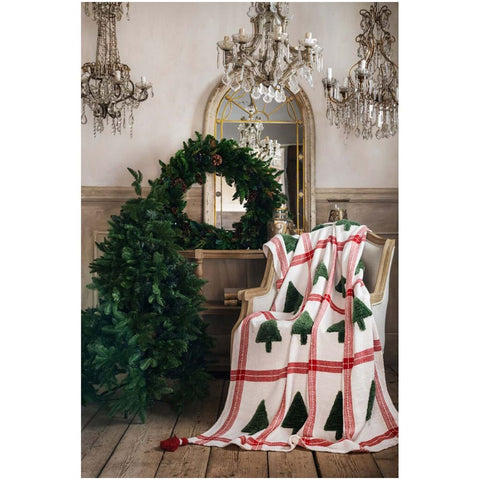 Couverture de Noël Blanc Mariclò en mélange de coton 130x150 cm 2 variantes (1 unité)