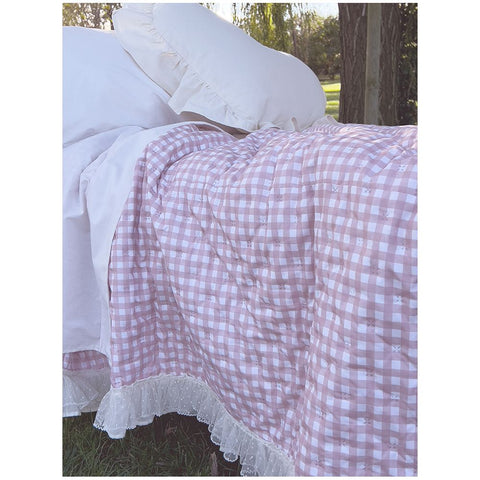 L'Atelier 17 Spring one and a half place quilt in cotton with tulle frill "Carina" Shabby Chic 220x260 cm 2 variants (1pc)