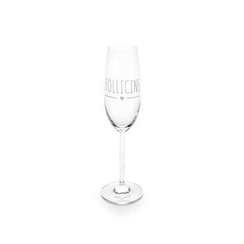 Nuvole di Stoffa Set of 2 champagne glasses with "Bubbles" dedication 240 ml