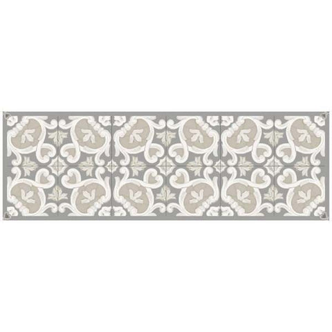 Tapis plateforme BLANC MARICLO' "VIETRI" en vinyle gris tourterelle 50x150 cm A30014