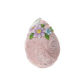 Hervit Uovo pasquale in resina rosa da appendere con fiori D6x9 cm - Angelica Home Stabia