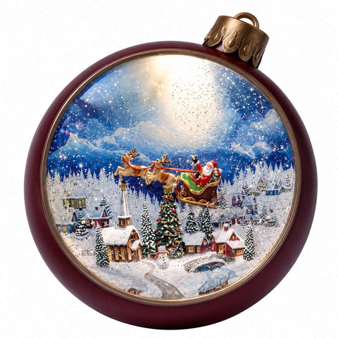 L'arte di Nacchi Sfera / Palla di neve con Babbo Natale luci led 21x8,5x21 cm