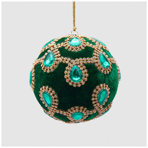 EDG Velvet Christmas ball with gems D10cm