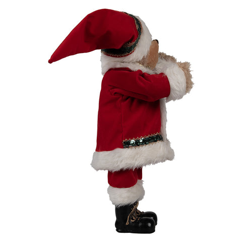 Clayre &amp; Eef Figurine ours en costume de Père Noël H55 cm