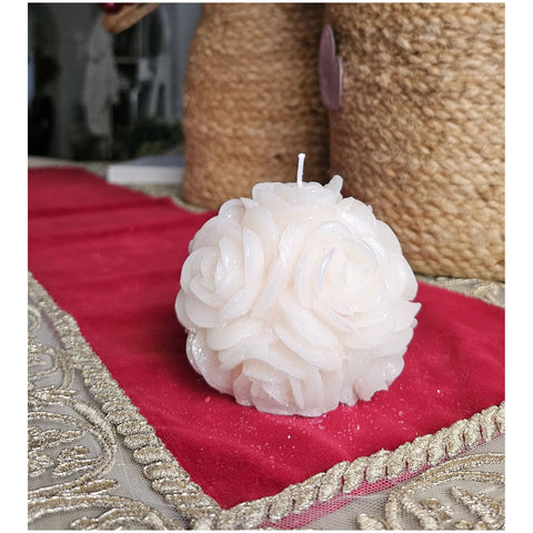 PARMA CERERIA Petite bougie rose ivoire D10xH8 cm