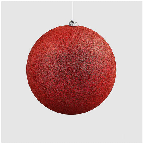 EDG Boule de Noël rouge à paillettes D20 cm
