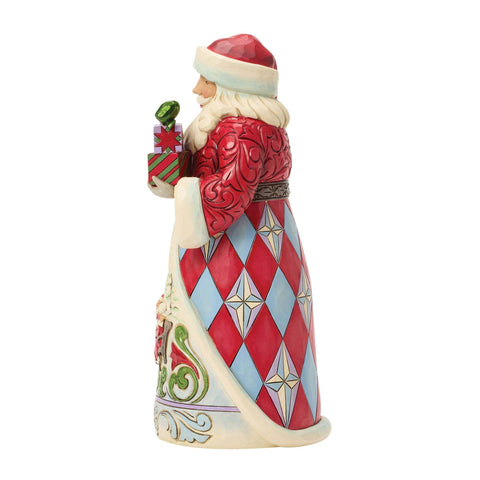 Enesco Statuina Babbo Natale con regalo, Jim Shore 14x10xH23 cm