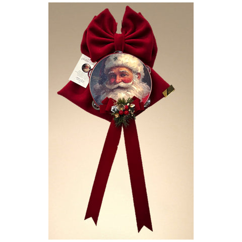 Madame Fioccò Fiocco Antico Natale rosso con tamburello 2 varianti(1 unità)