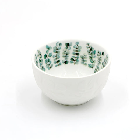 La Porcellana Bianca Ciotola con decoro in rilievo "Sempreverde" D12 cm