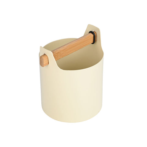 Estia Home Porta utensili in metallo avorio e legno "Allure" D12xH15 cm