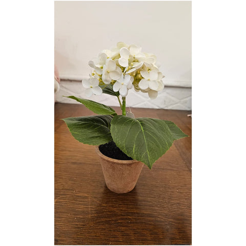 Fiori di Lena Piantina Fiore Ortensia sintetica artigianale D11xH14 cm 4 varianti(1 unità) - Angelica Home Stabia