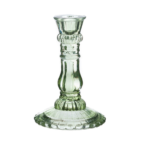 Bougeoir en verre vert Blanc Mariclò "Vent du sud" D12xH17 cm