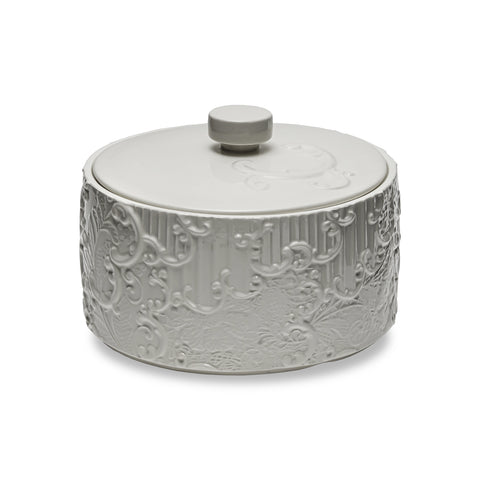 Henriette Ceramic Box with White Lid "Dentelle" D25xH17 cm