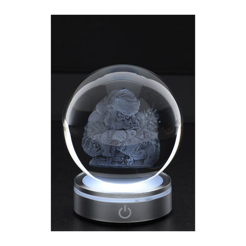 Hervit Sfera natalizia in cristallo Crystal Planet Babbo Natale disegno in 3D D10 cm