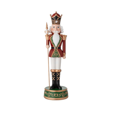 L'arte di Nacchi Statuina Soldato Schiaccianoci su tamburo in resina D11,5xH40,5 cm