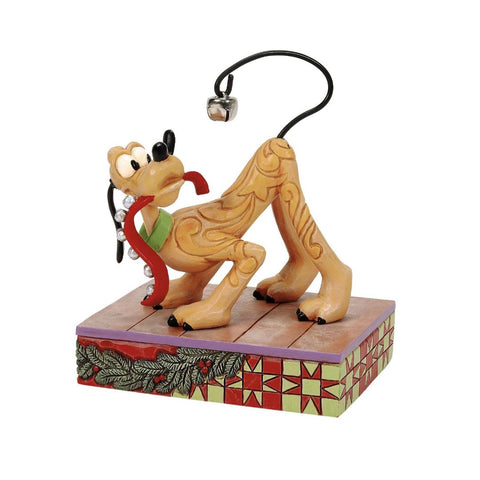 Figurine de Noël Enesco Disney Pluto avec cloches 10,5 x 7,9 x H 13 cm