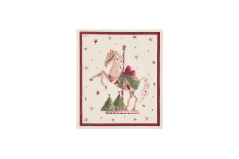 Cloth Clouds Set of 6 Christmas "Carousel" Kitchen Sponges