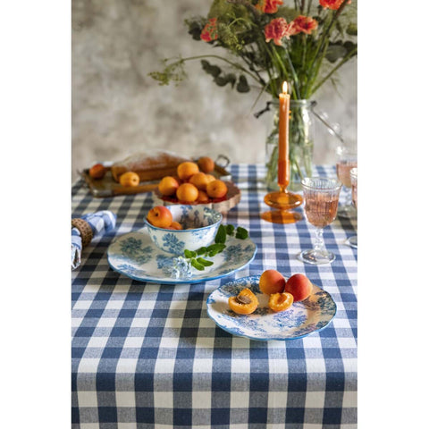 Blanc Mariclò Set de 18 assiettes en porcelaine Toile de Jouy "Affinités électives" D26/22/19 cm