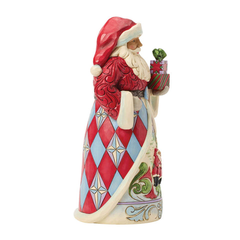 Enesco Statuina Babbo Natale con regalo, Jim Shore 14x10xH23 cm