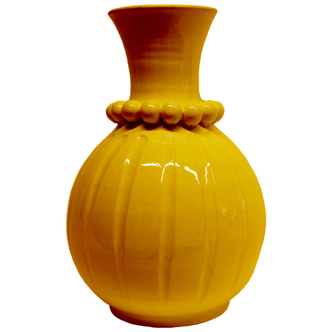 VIRGINIA CASA Vase avec perles en céramique jaune "Collier" D30xH42 cm