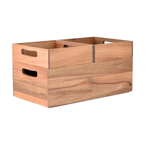 Estia Home Scatola Porta oggetti in legno impilabile "Allure" 20x17.5xH6 cm