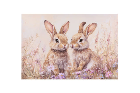 Nuvole di Stoffa Quadro canvas conigli di pasqua "Rabbit PePen" 35.5x51x2.5 cm