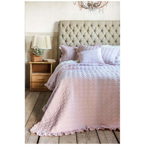 Couette d'hiver simple Blanc Mariclò rose « Sugar Heart » 180 x 260 cm