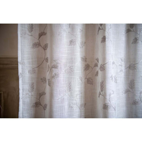 Blanc Mariclò Lot de 2 rideaux crème avec broderie florale Shabby 140x290 cm