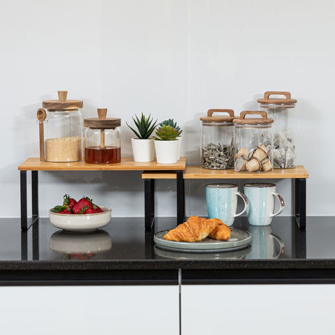 Estia Home Barattolo in vetro con tappo ermetico in legno "Allure" D10xH14.8 cm