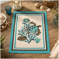 Tovaglietta mare con tartaruga e pesci, stile marino per cucina o tavola, decoro shabby chic