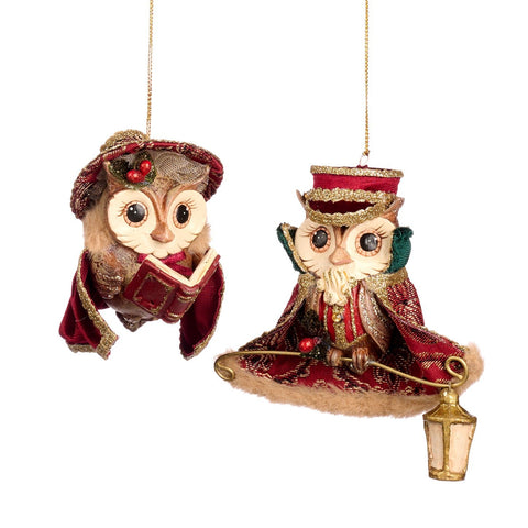 SONG FOR SEASON CAROL SING.OWL ORN ASS/2 BURG 10CM