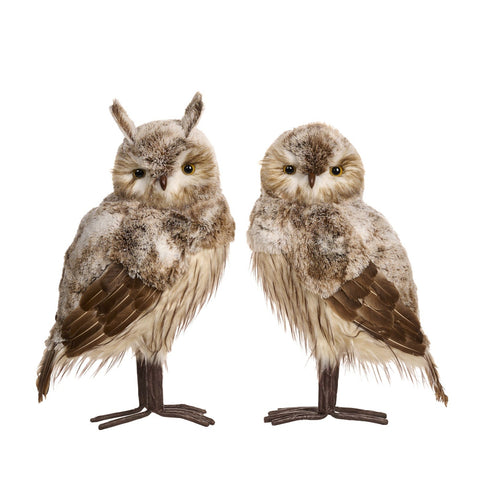 GOODWILL Owl in artificial fur H54 cm 2 variants (1pc)