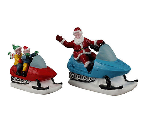 LEMAX Set 2 Personaggi Babbo Natale "Santa's Day Off" H6 cm